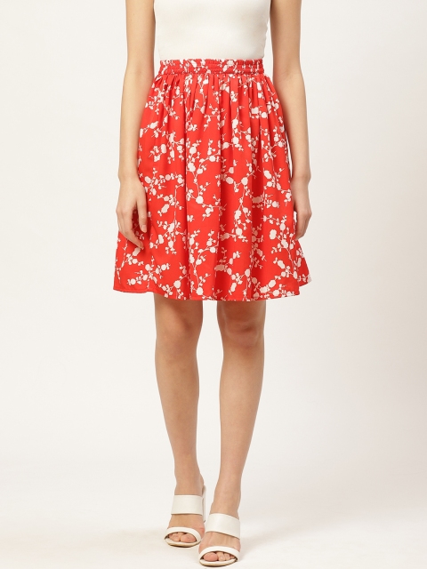 

Darzi Women Red & White Floral Printed Flared Skirt