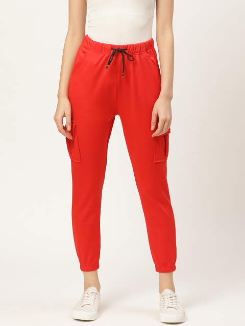 

Darzi Women Red Regular Fit Solid Cropped Cargos