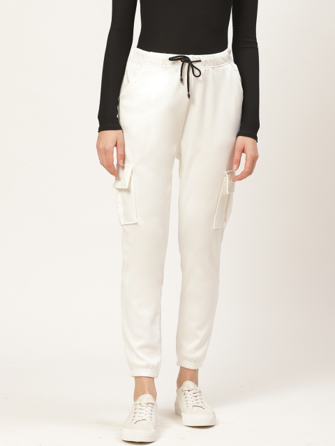 

Darzi Women White Regular Fit Solid Cropped Cargos