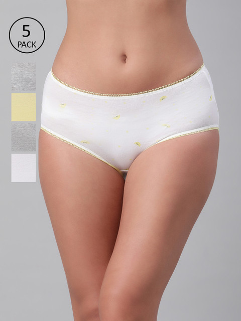 

Marks & Spencer Women Pack Of 5 Hipster Briefs T613002XYELLOW MIX, White
