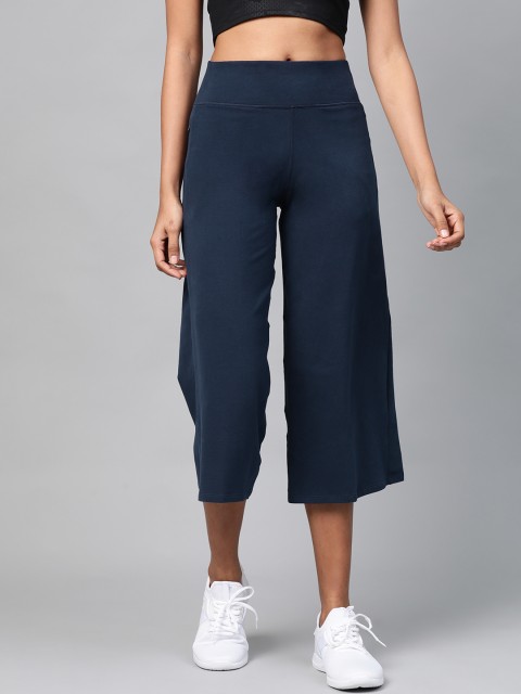 

Marks & Spencer Women Navy Blue Solid Flared 3/4th Track Pants