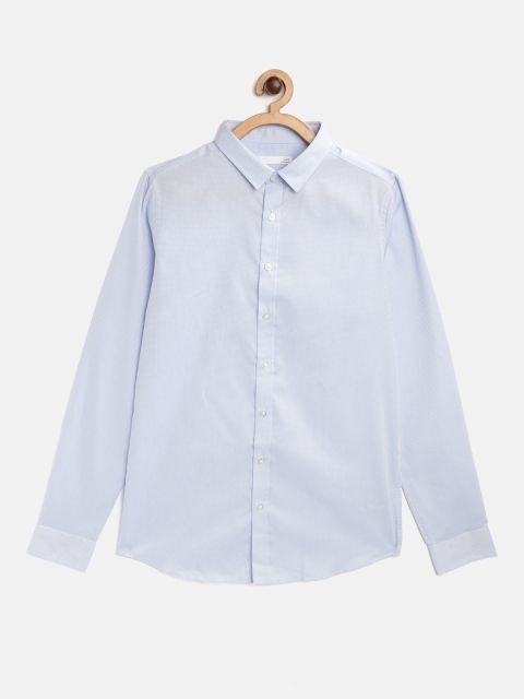 

Marks & Spencer Boys Blue & White Self Design Formal Shirt