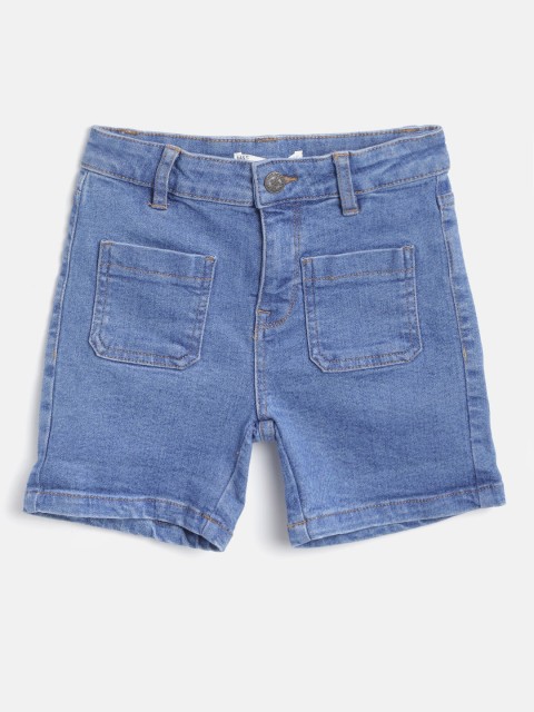 

Marks & Spencer Girls Blue Solid Regular Fit Denim Shorts