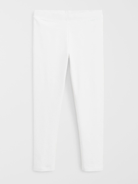 

Mango Kids Girls White Solid Leggings