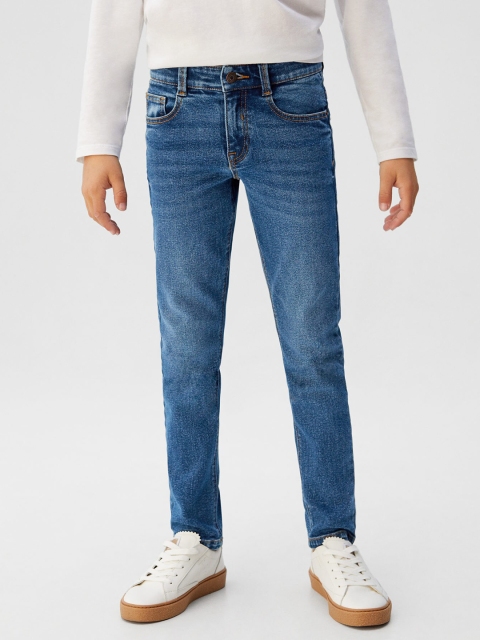

Mango Kids Boys Blue Slim Fit Mid-Rise Clean Look Stretchable Jeans