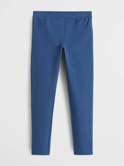 

Mango Kids Girls Blue Solid Treggings