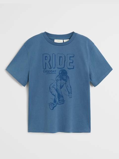 

Mango Kids Boys Blue Gorilla Print Round Neck T-shirt