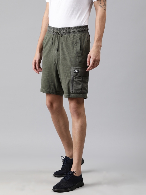 

Nike Men Olive Green Solid AS M NSW ME Regular Fit Sports Shorts