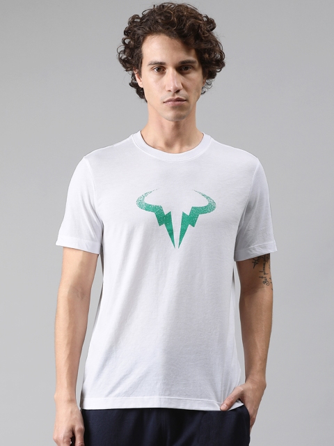 

Nike Men White Printed AS RAFA M NKCT Dri-Fit Round Neck T-shirt