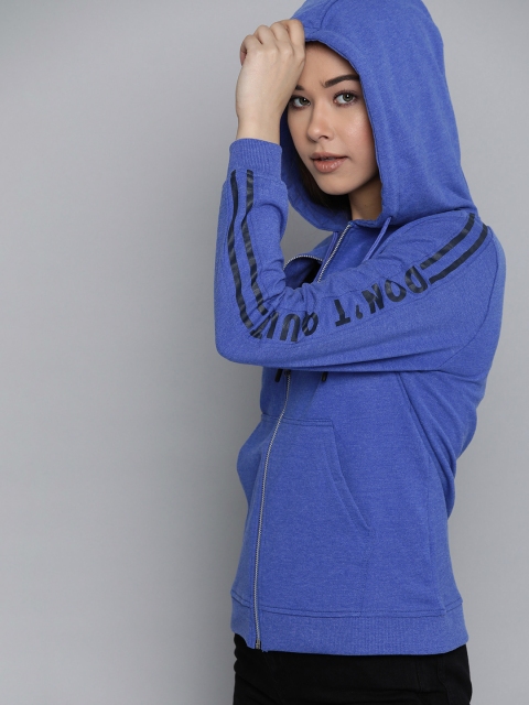 

Harvard Women Blue Solid Hooded Sweatshirt