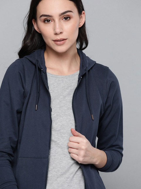 

Harvard Women Navy Blue Solid Hooded Sweatshirt