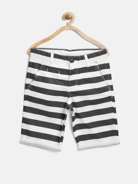 

United Colors of Benetton Boys Black & White Striped Shorts