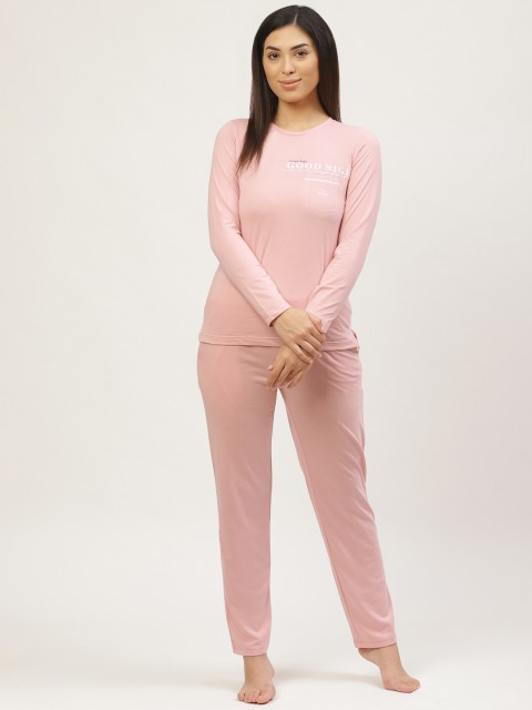 

MADAME M SECRET Women Pink Solid Night suit