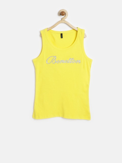 

United Colors of Benetton Girls Yellow Shimmer Top