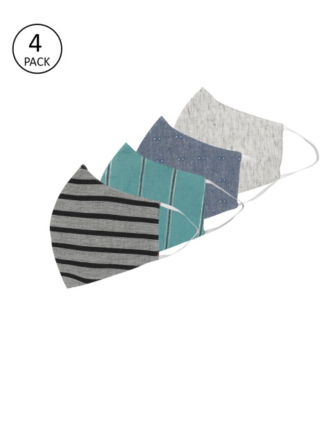 

Anouk Women Multicoloured Pack of 4 Printed Reusable 3-Layer Protective Fashion Masks, Multi