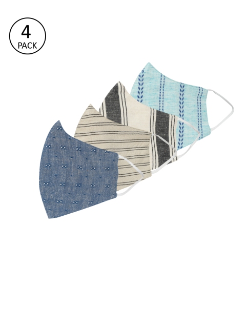 

Anouk Women Multicoloured Pack of 4 Printed Reusable 3-Layer Protective Fashion Masks, Multi