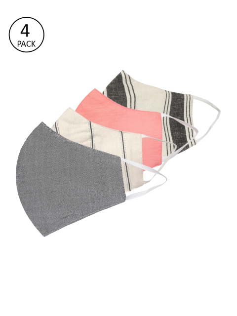 

Anouk Women Pack of 4 Printed Reusable 3 Layer Protective Fashion Masks, Multi