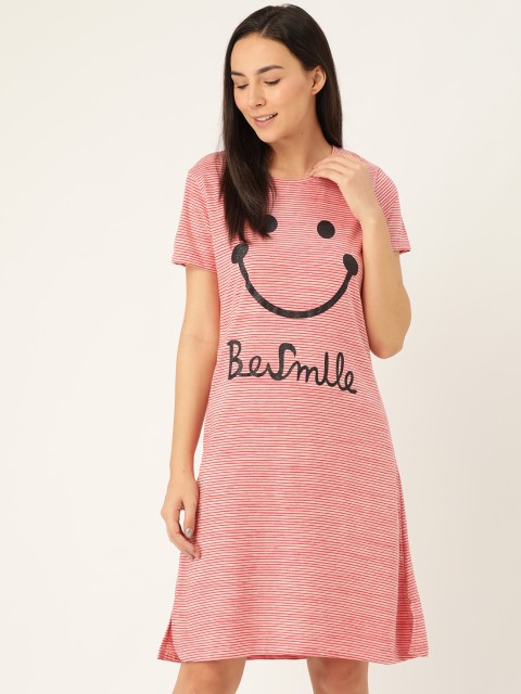 

Sweet Dreams Red & Off-White Striped Nightdress