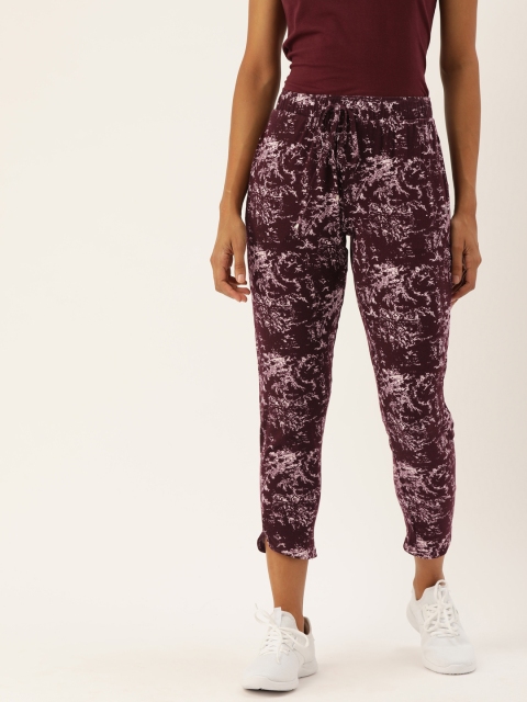 

Enamor Women Burgundy & White Printed Lounge Pants