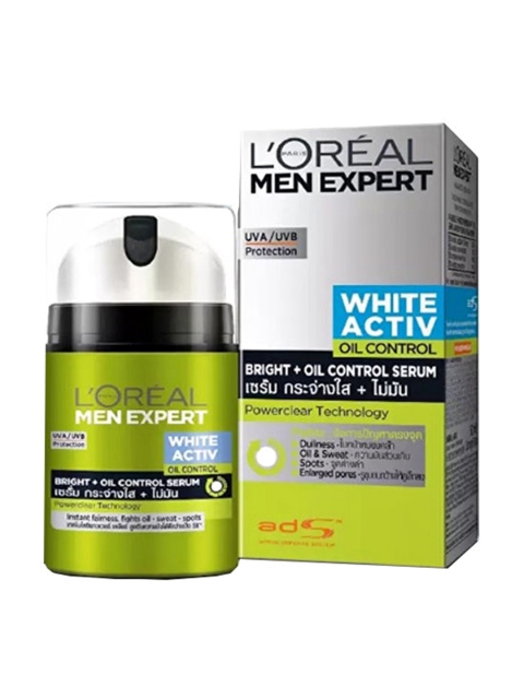 

LOreal Men Expert White Active Bright + Oil Control Serum Moisturiser- 50ml, Green