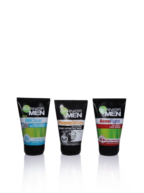 

Garnier Men Set of 3 Face Washes, Black