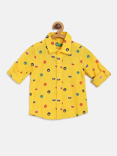 

United Colors of Benetton Boys Yellow & Red Printed Regular Fit Casual Shirt