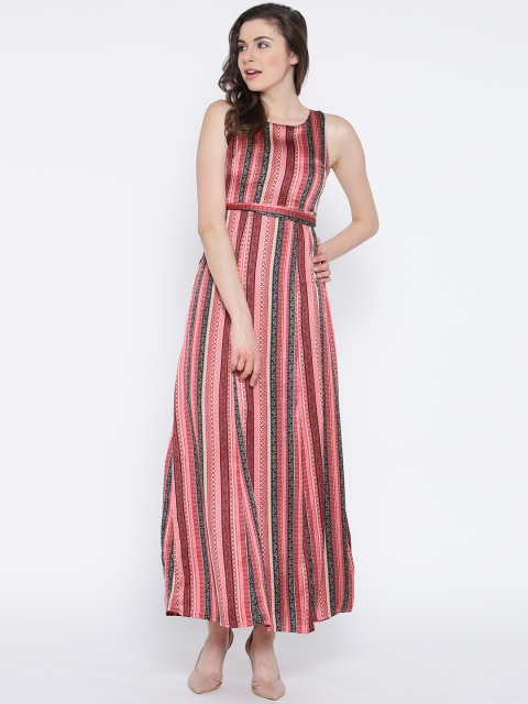 

Folklore Pink & Black Printed Maxi Dress