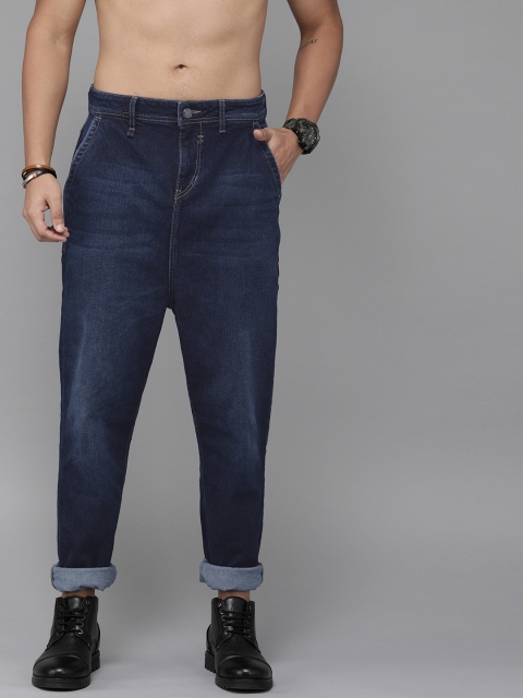 

Roadster Men Blue Drop Crotch Baggy Fit Mid-Rise Clean Look Jeans