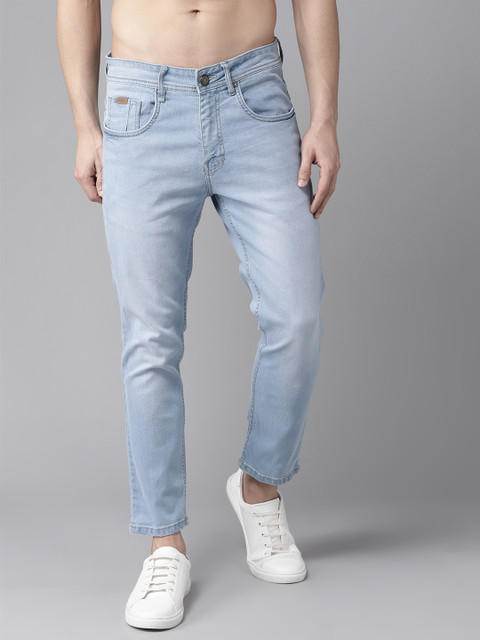 

Roadster Men Blue Skinny Fit Mid-Rise Clean Look Stretchable Cropped Jeans
