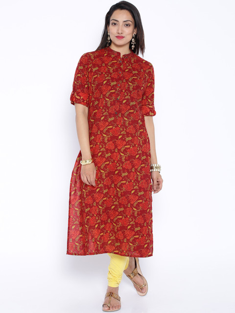 

Vishudh Maroon Printed Kurta