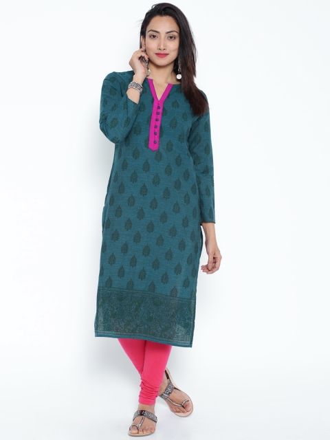 

Vishudh Teal Green Printed Kurta