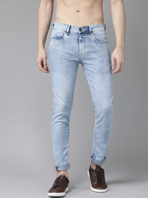 

Roadster Men Blue Skinny Fit Mid-Rise Low Distress Stretchable Jeans