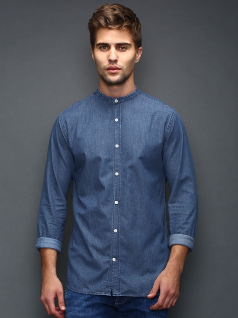 

SELECTED Blue Denim Slim Fit Casual Shirt