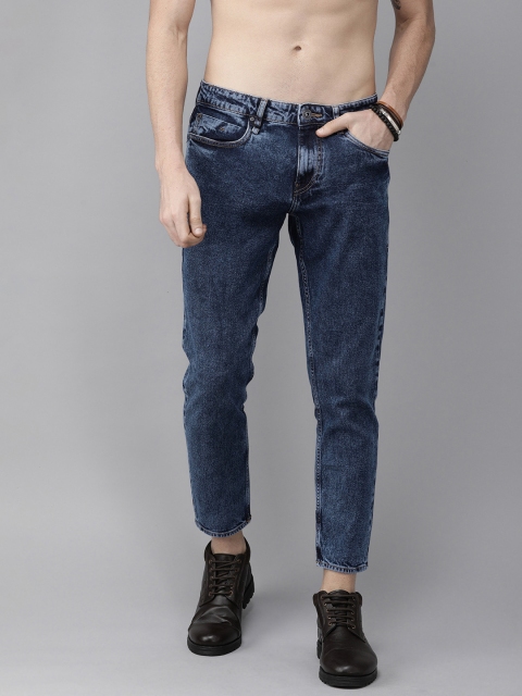 

Roadster Men Blue Slim Tapered Fit Mid-Rise Clean Look Stretchable Cropped Jeans