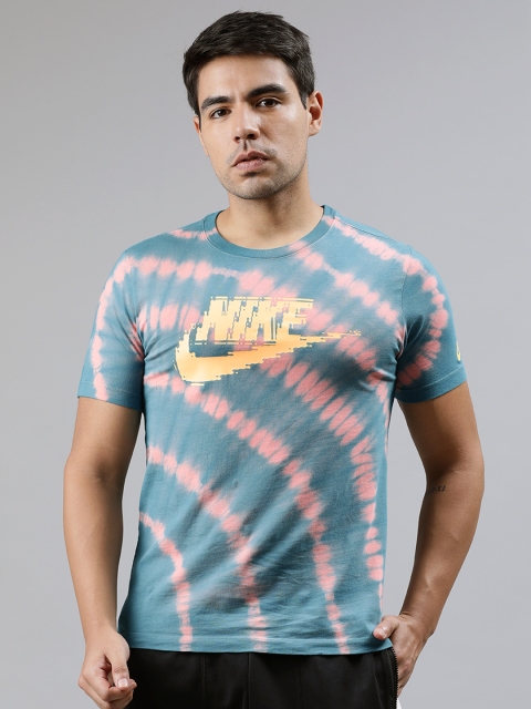 

Nike Men Orange Dyed AS M NSW FESTIVAL TYE DYE TEE Round Neck T-shirt