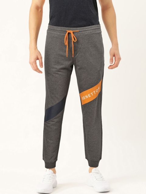 

United Colors of Benetton Men Grey Printed Detail Joggers