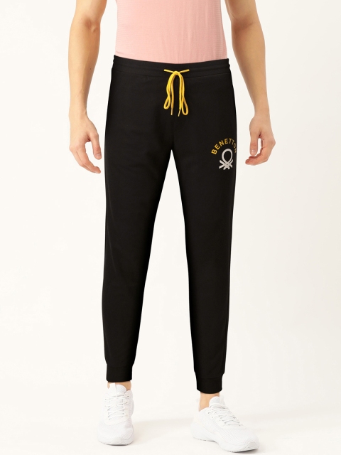 

United Colors of Benetton Men Black Solid Joggers