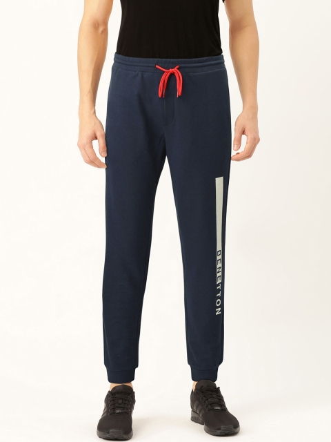 

United Colors of Benetton Men Navy Blue Solid Joggers
