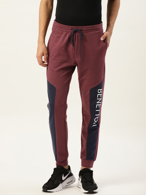 

United Colors of Benetton Men Maroon Solid Joggers