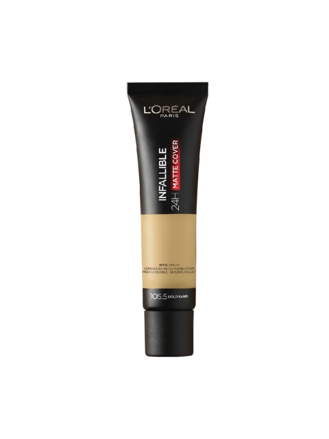 

LOreal Paris Infallible 24 HR Matte Cover Foundation-Gold Sand 105.5, Beige