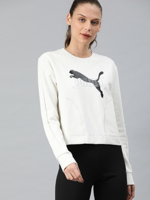 

Puma Women White Printed Nu-tility Crew Sweatshirt