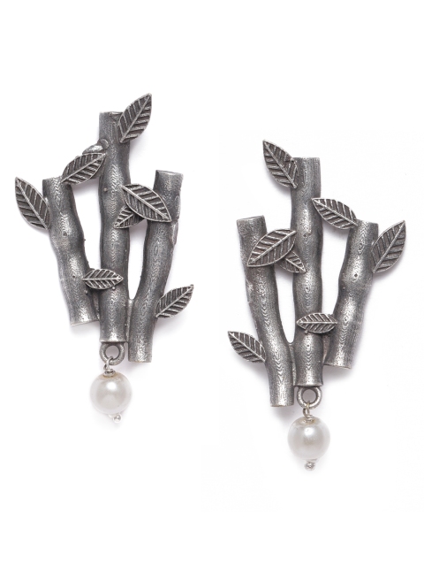 VIDRUKARIH Silver-Plated Contemporary Oversized Studs