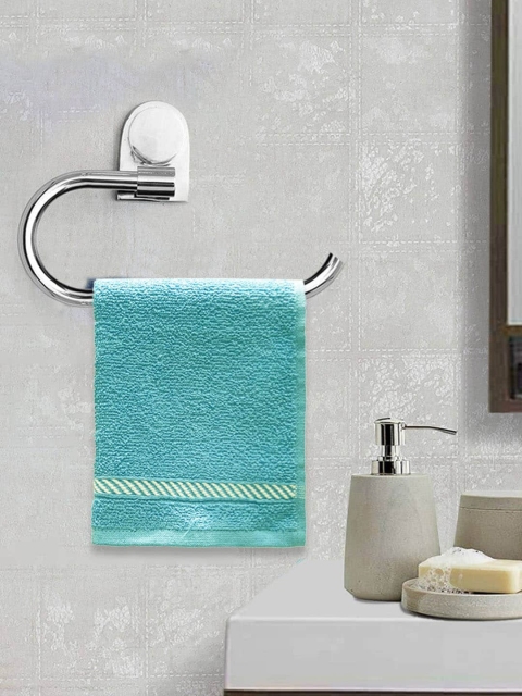 

Trident Unisex Set Of 6 Sea Green Solid 380 GSM Comfort Living Face Towels
