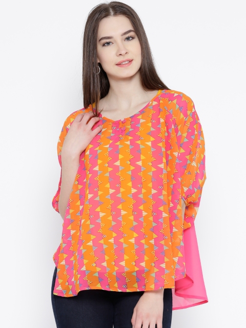 

BIBA Pink & Orange Printed Top