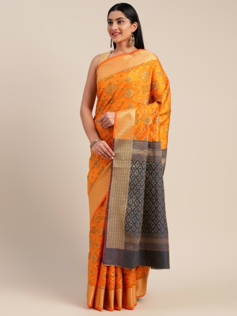 

Mitera Yellow & Grey Art Silk Woven Design Saree
