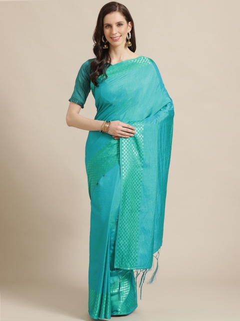 

Saree mall Blue Solid Saree