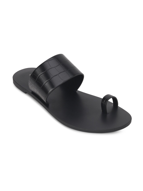 

CHARLES & KEITH Women Black Solid PU One Toe Flats