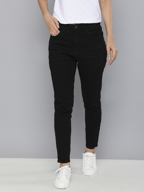 

Mast & Harbour Women Black Skinny Fit Mid-Rise Clean Look Stretchable Cropped Jeans