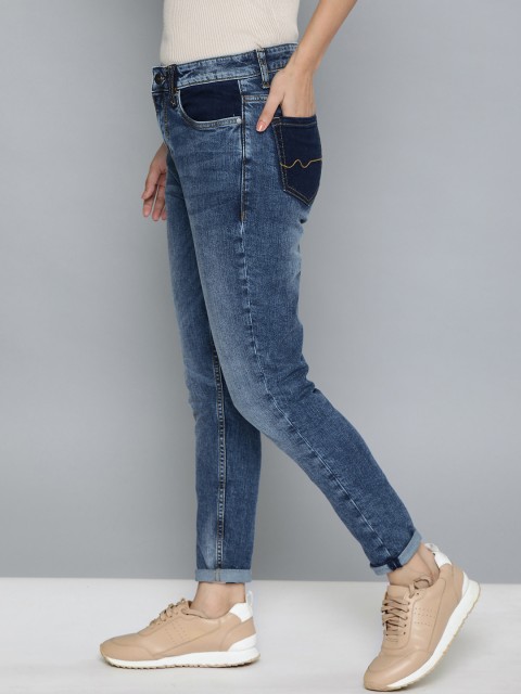 

Mast & Harbour Women Blue Skinny Fit High-Rise Clean Look Stretchable Jeans
