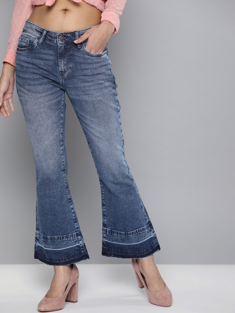 

Mast & Harbour Women Blue Wide Leg Mid-Rise Clean Look Stretchable Jeans